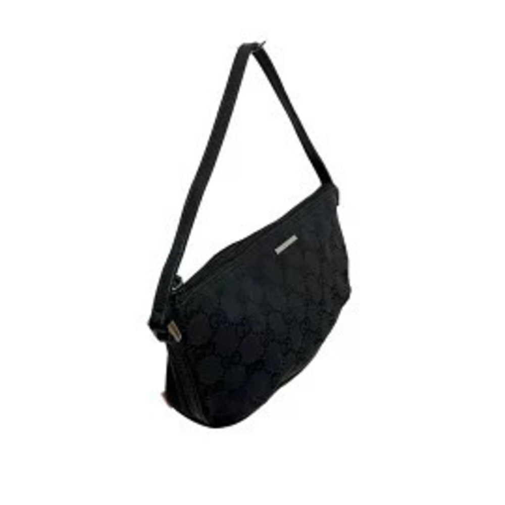 Gucci Boat Shoulder Bag GG canvas flat Black